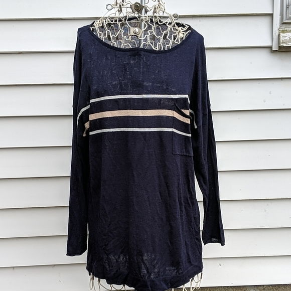 GAP Sweaters - Gap lightweight navy blue striped sweater size xl